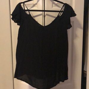 Black cold shoulder shirt